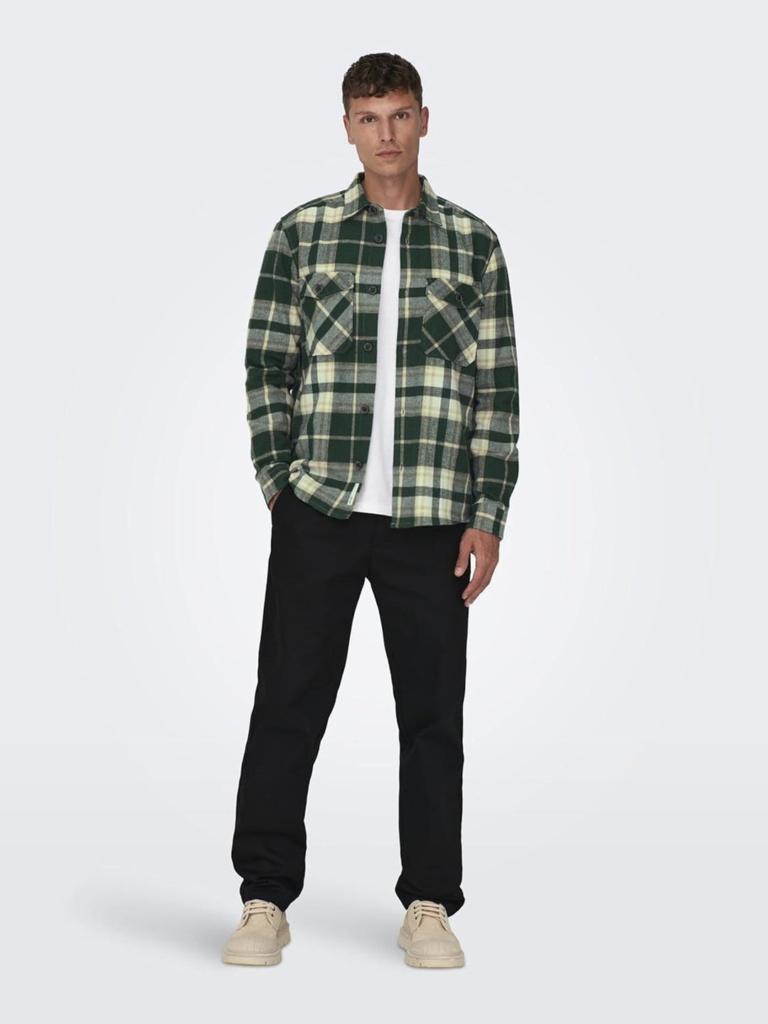 ONLY & SONS Herren Freizeit Hemd ONSMILO Life - Relaxed Fit XS S M L XL XXL S Lush Meadow, S Lush Me
