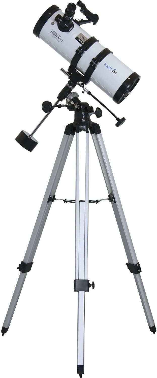 Zoomion Philae 114/500 EQ Spiegelteleskop - Astronomisches Teleskop Set mit Stativ, Montierung und O