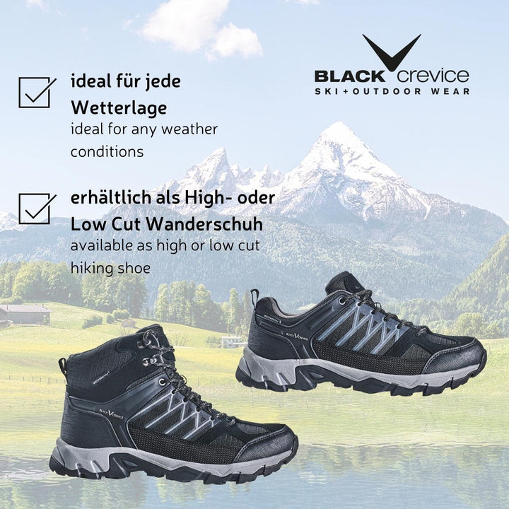 Black Crevice Trekkingschuhe Herren I Low Cut Trekking Schuhe I Wasserfeste Wanderschuhe I Hochwerti