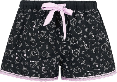 Pusheen Frauen Schlafanzug schwarz Fan-Merch, Katzen, S