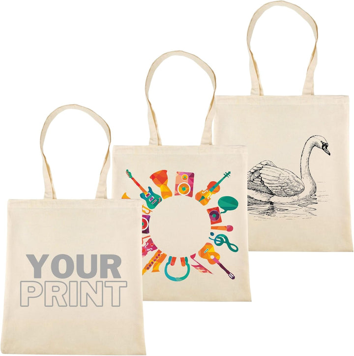 IDEA HOME Baumwolltasche 38x42cm- Jutebeutel Gross - Stoffbeutel Unbedruckt, Personalisierung Möglic