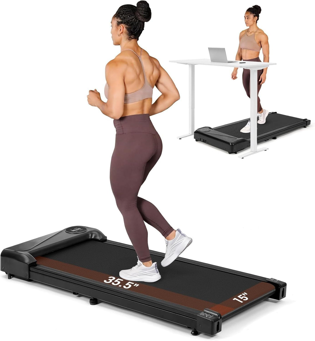 Dripex Schreibtisch Walking Pad mit Leise, Laufband für Zuhause 6 km/h, Doppelte Stossdämpfung mit F