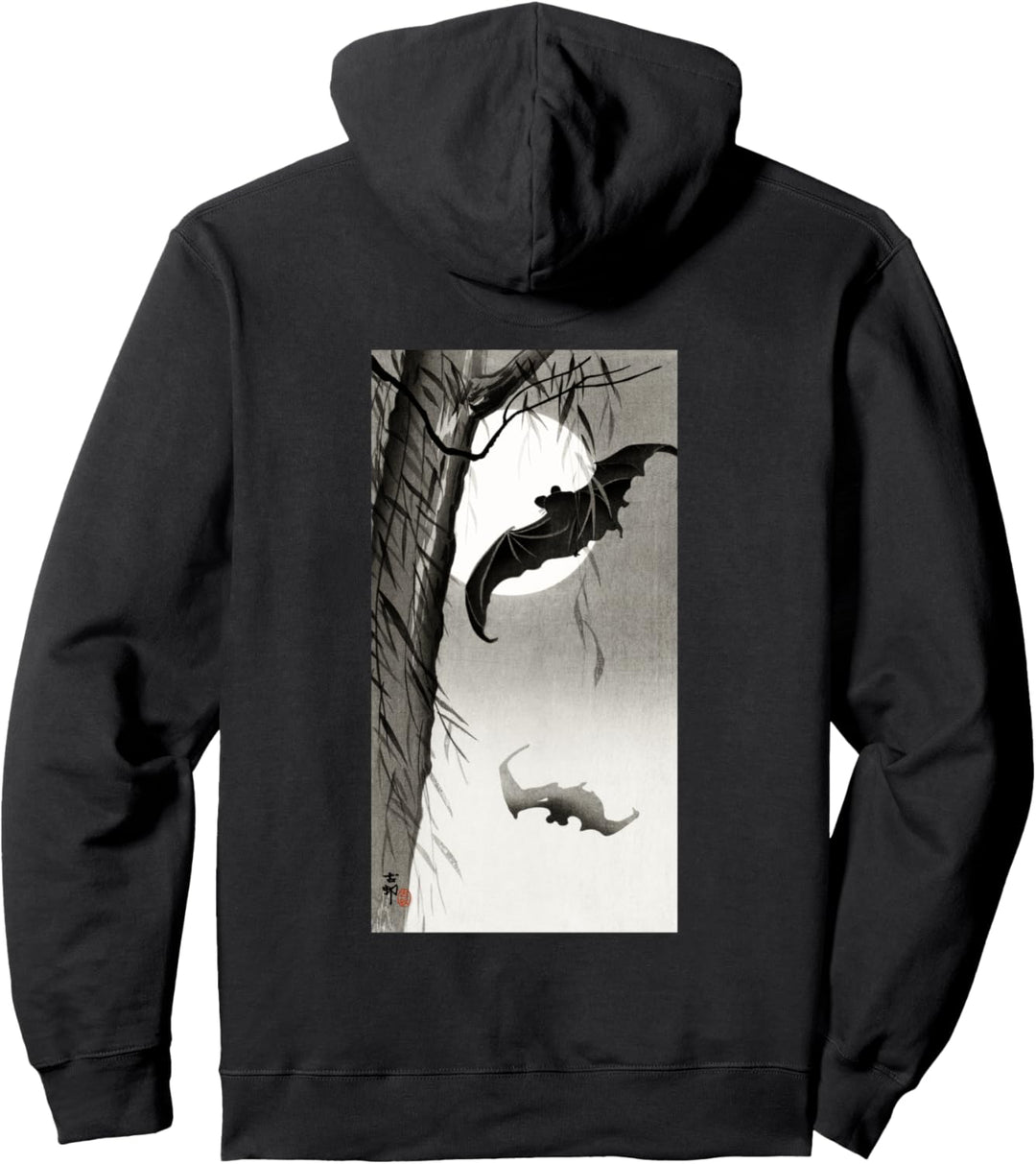 Fledermäuse unter dem Vollmond Gemälde von Ohara Koson Pullover Hoodie
