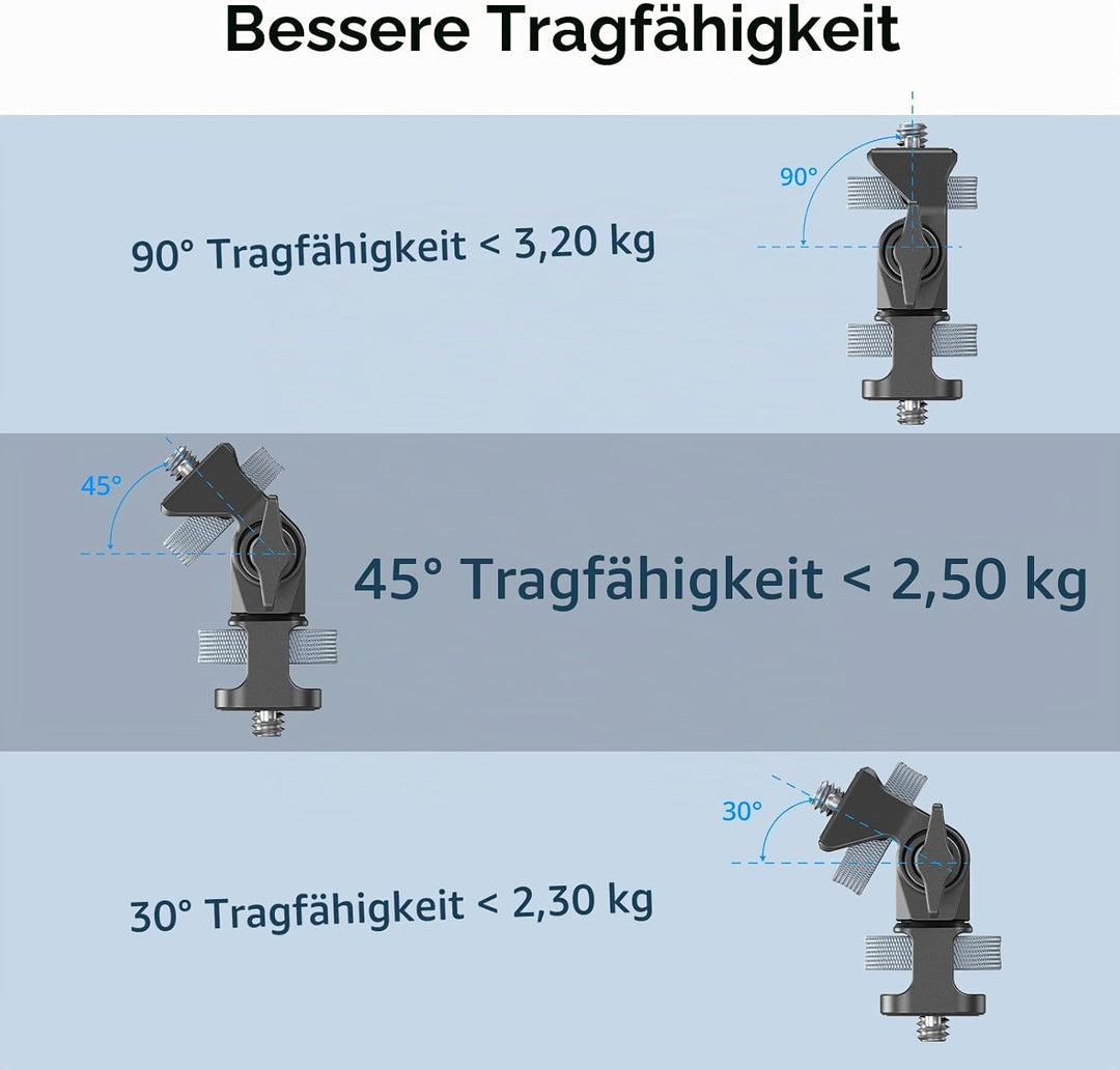 SMALLRIG verstellbare Kameramonitorhalterung, 360° schwenkbar und 180° neigbar, mit 1/4"-20 Schraube