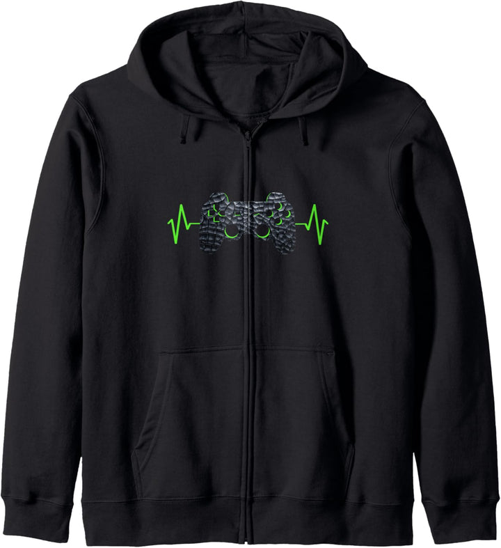 Gamer Heartbeat Videospiele Gaming Jungen Teenager Kapuzenjacke