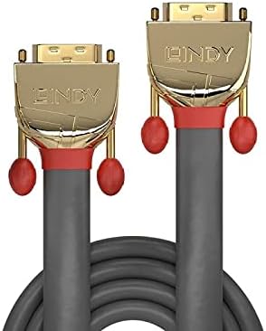 LINDY 36207 15m DVI-D DUAL Link Kabel, Gold Line grau 15m, grau 15m