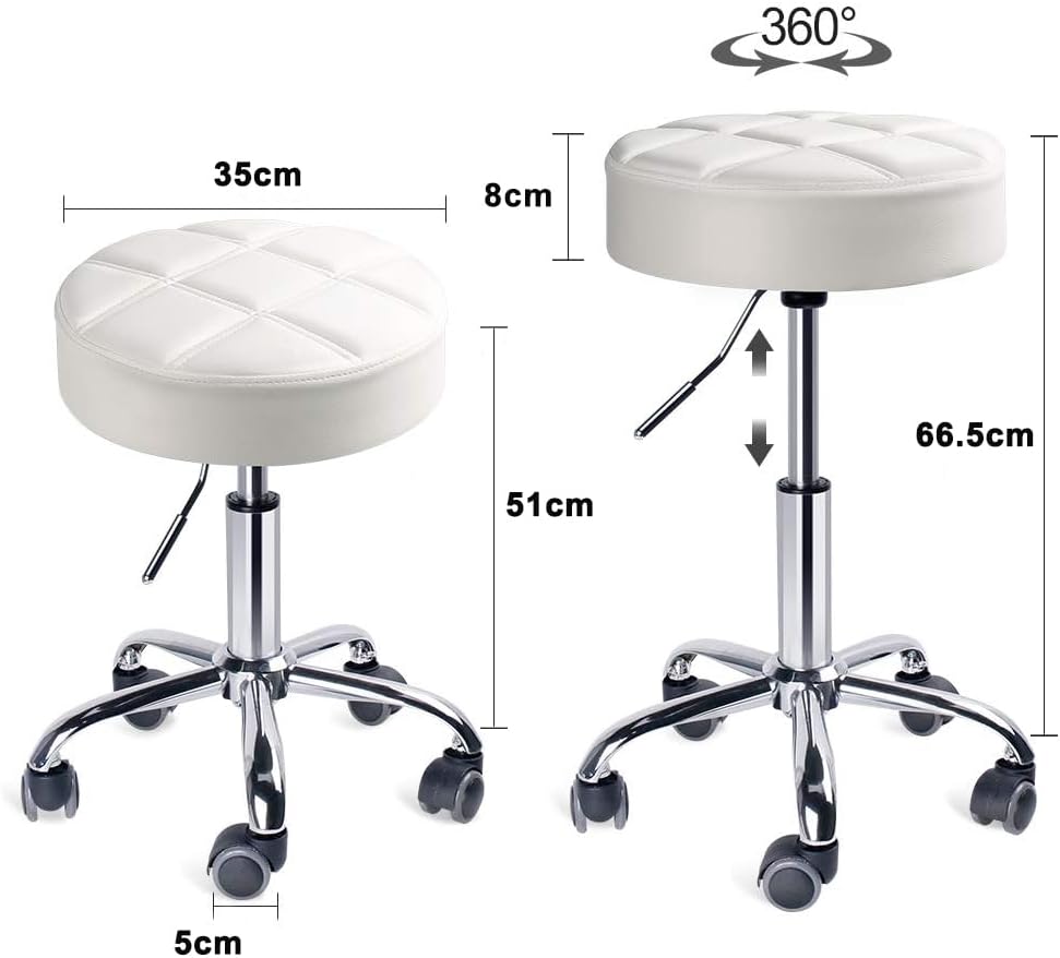 Leader Accessories Drehhocker höhenverstellbar Rollhocker Funktionaler Arbeitshocker Studiohocker im
