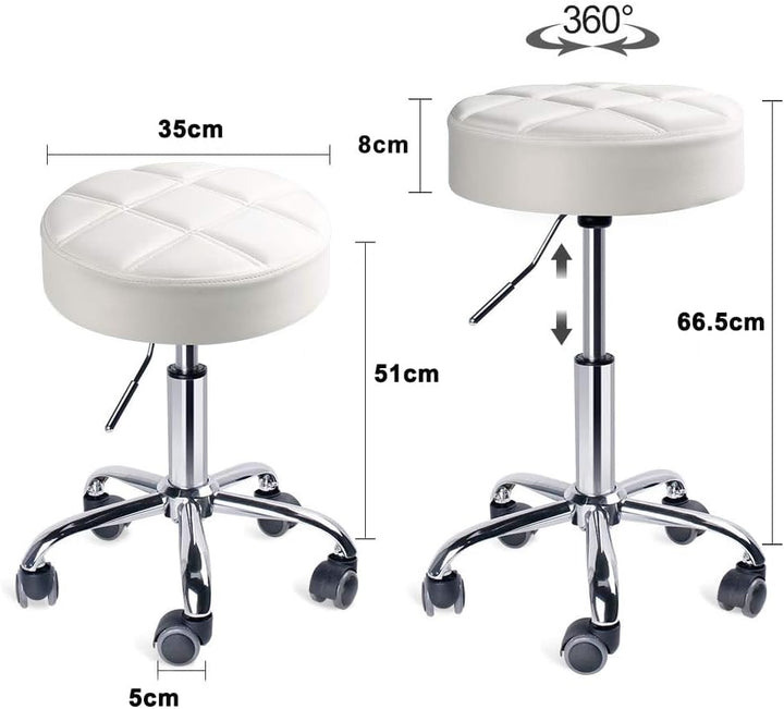 Leader Accessories Drehhocker höhenverstellbar Rollhocker Funktionaler Arbeitshocker Studiohocker im