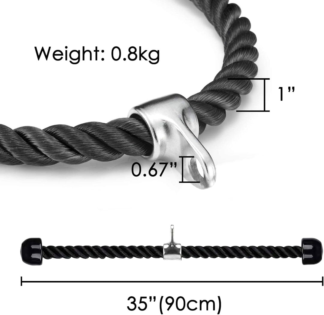 LAPONO Nylon Trizepsseil, Kraftstation Trizeps Seil Pull Down Gedrehtes Seil Trizepstau zum Herunter