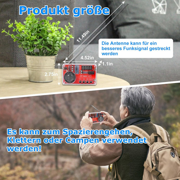 PEMENOL Löten Praxis Kit, DIY FM Radio Löt Bausatz mit USB Digital Display Elektronische Kits für St
