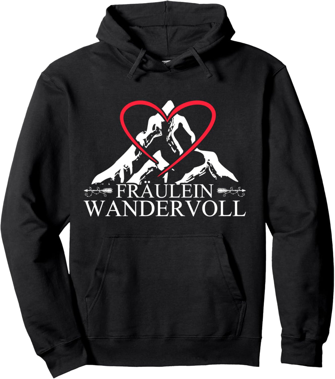 Fräulein Wandervoll Wandern Zubehör Allgäu Alpen Berglauf Pullover Hoodie