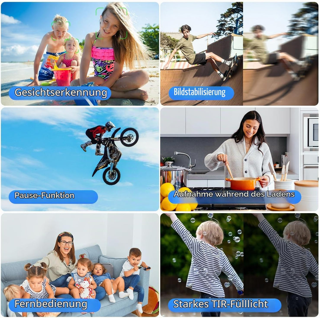 Vmotal 4K Videokamera, 48MP Foto/4K 60FPS Videorecorder, digitaler Camcorder für Vlogging auf YouTub