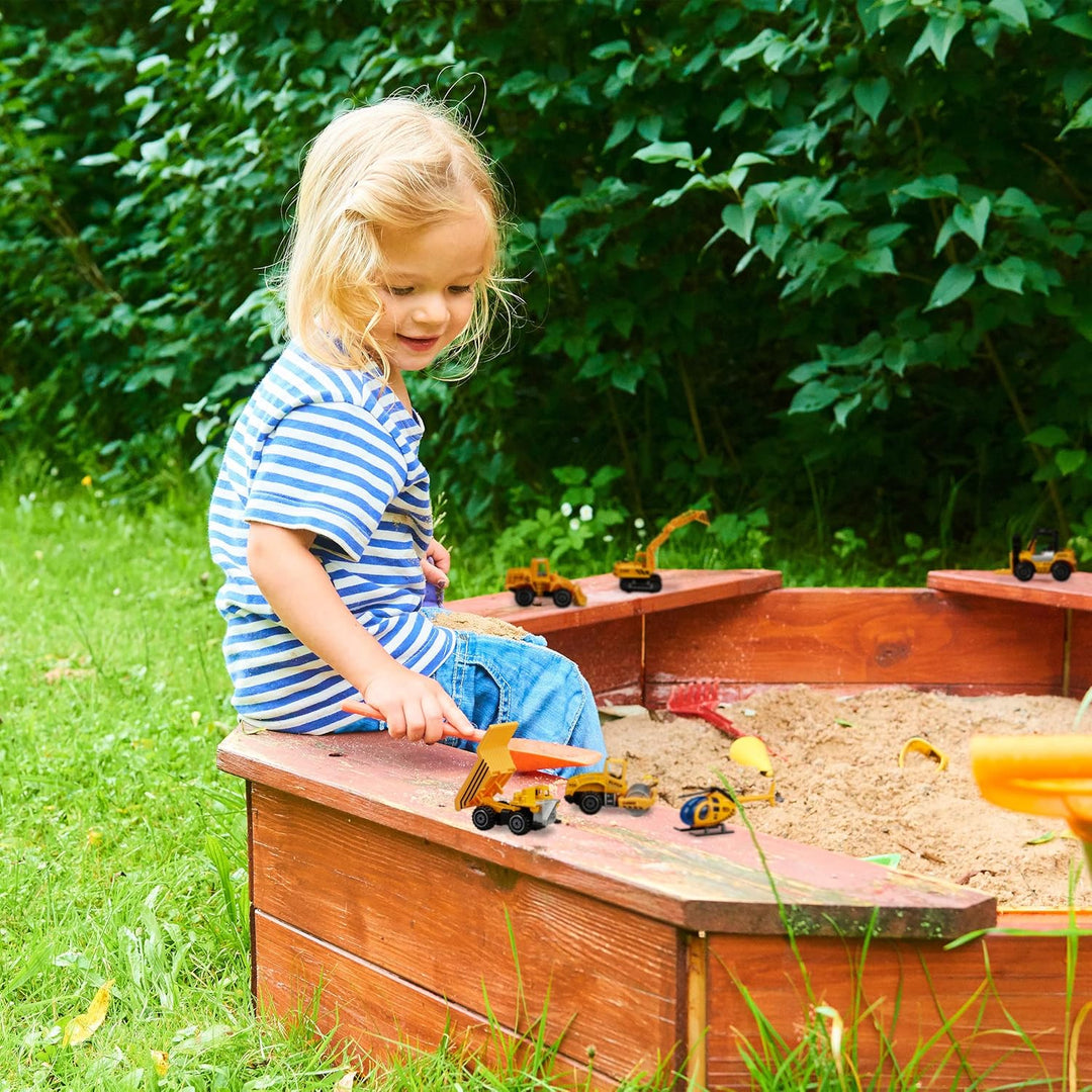 Relaxdays Baustellenfahrzeuge Kinder, 6er Set, Spielzeugautos, Mini Baustelle, ab 3 Jahre, Metallaut