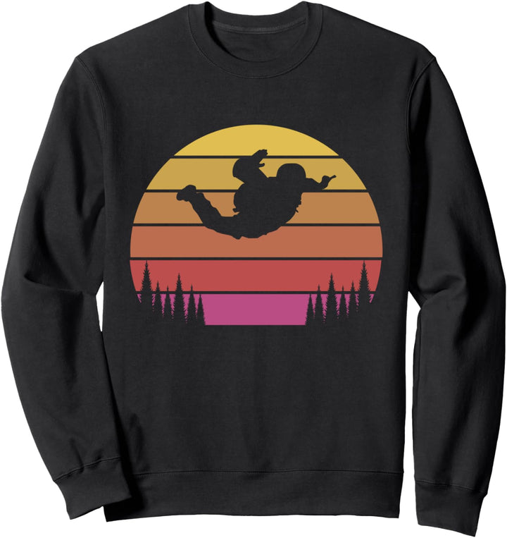 Retro Sunset Skydiver Skydive Parachute Parachuting Sweatshirt