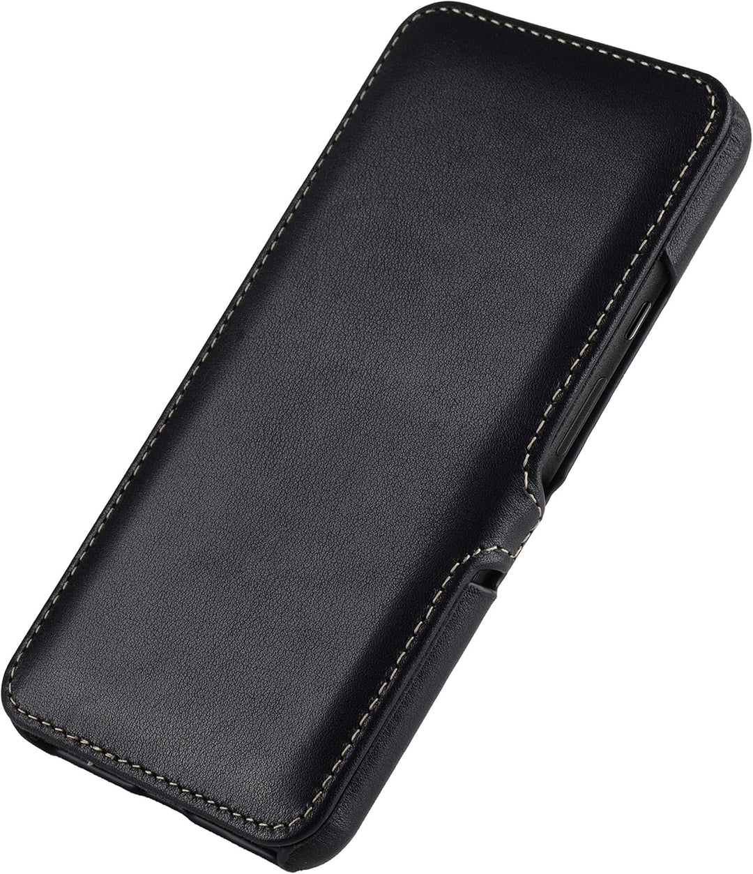 STILGUT Book Case kompatibel mit Google Pixel 4a 5G Hülle aus Leder mit Clip-Verschluss, Lederhülle,