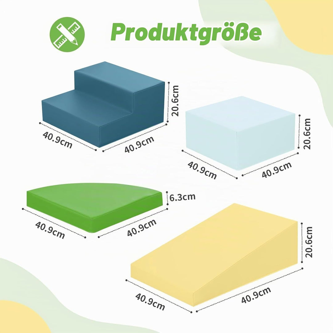 Wilwolfer Schaumstoff Bausteine Kinder Klettern Indoor: 6 Softbausteine Riesenbausteine Spielbaustei