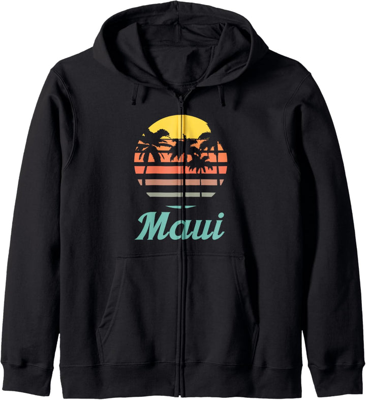 Maui Hawaii Vintage Sunset Kapuzenjacke