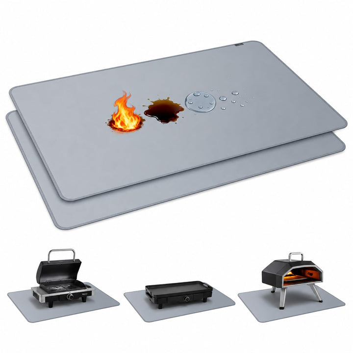 PAWBOSE 40 x 60 cm Grillunterlage für Tischgrill, doppelseitige feuerfeste Grillunterlage, wasserdic