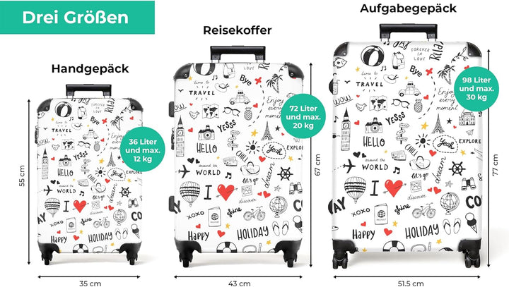 Koffer XL Gross 77x51.5x28 cm Reisekoffer mit Rollen Leicht Trolley grosser Hartschalenkoffer Rollko