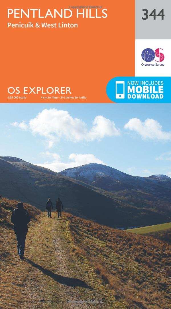 Pentland Hills (OS Explorer Map, Band 344), Karte