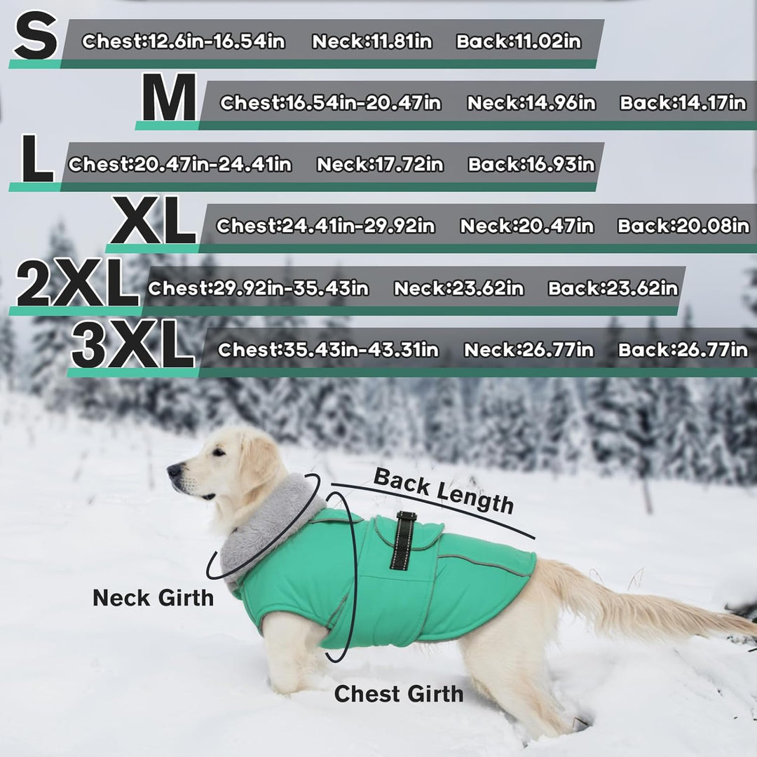 Lelepet Hundemantel Winterweste Reflektierende Fleece Hundejacke für Extra Grosse Hunde Wasserdicht