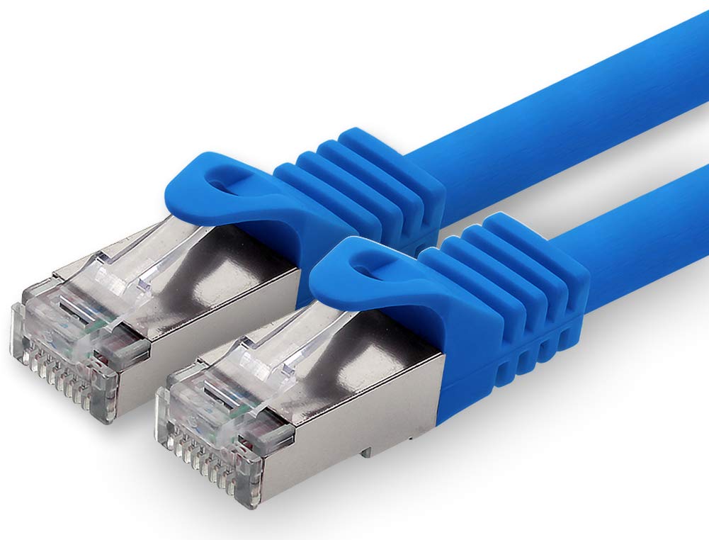 1aTTack.de 30m - blau - 1 Stück CAT.7 Netzwerkkabel Patchkabel SFTP PIMF LSZH Gigabit Lan Kabel 10Gb