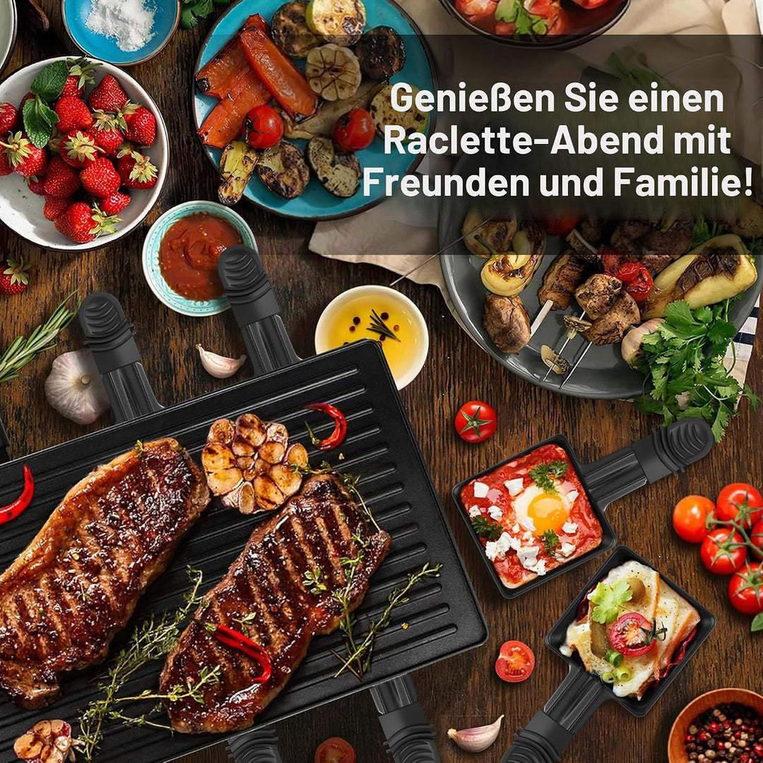 Raclette Pfännchen, 8 Stück Mini Pfännchen Ersatz für Raclette Antihaftbeschichtet Grill Pfännchen Z