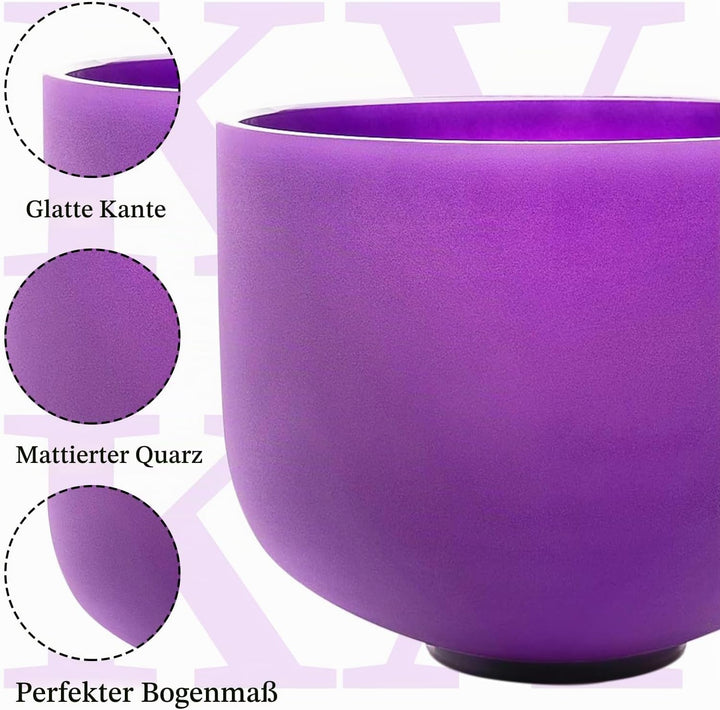 KVKA 20cm Klangschalen, 432Hz B note 8 inch Violett Chakra Klangschale für Yoga Meditation Sound Hea