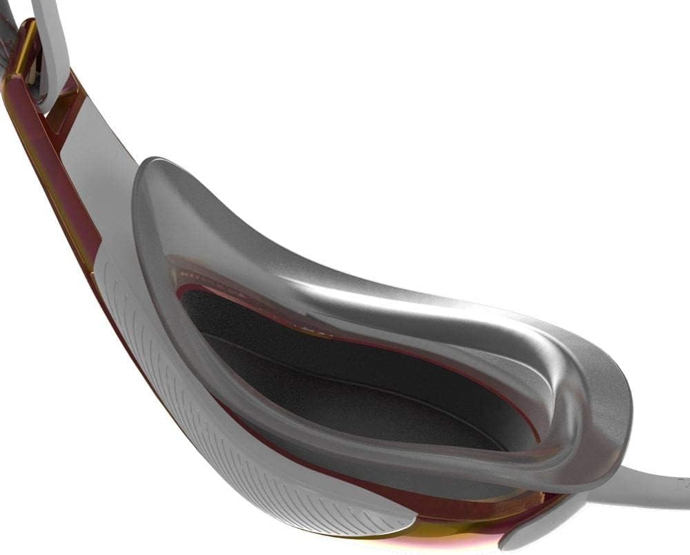 Speedo Unisex Fastskin Hyper Elite Mirror Schwimmbrillen (1er Pack) Einheitsgrösse Weiss/Oxidgrau/Ro
