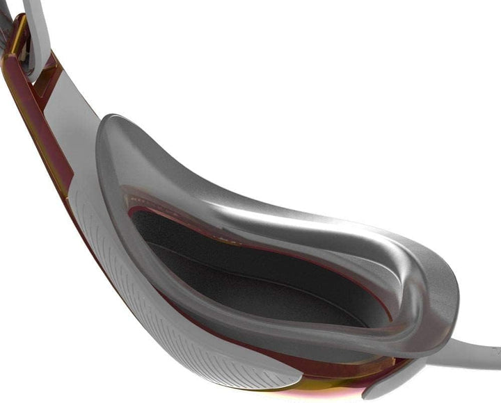 Speedo Unisex Fastskin Hyper Elite Mirror Schwimmbrillen (1er Pack) Einheitsgrösse Weiss/Oxidgrau/Ro