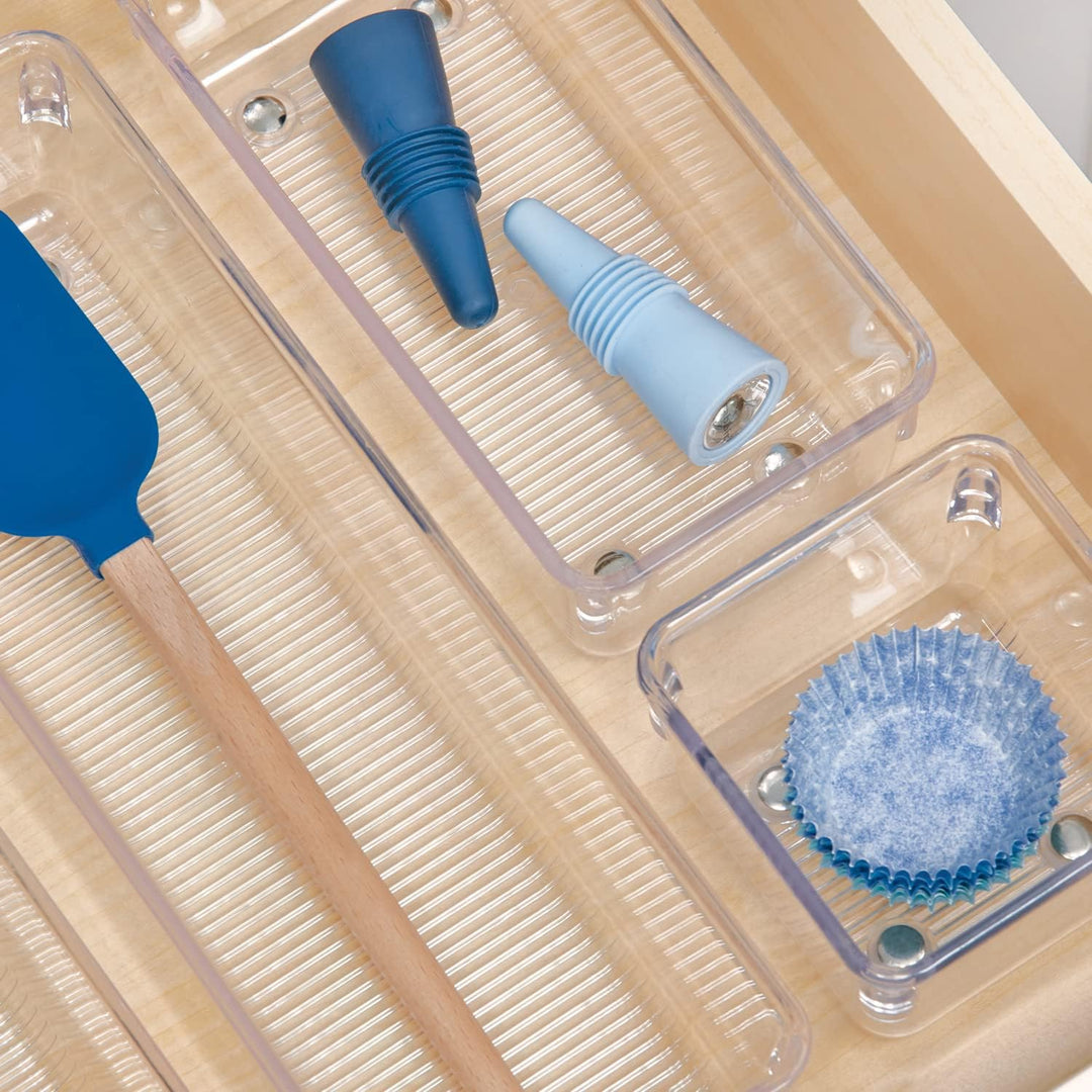 iDesign Schubladen Organizer, mittelgrosser Schubladeneinsatz aus Kunststoff, Besteckkasten für Schu
