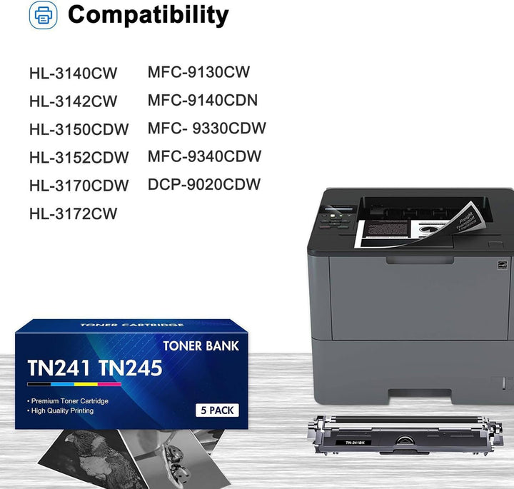 Toner Bank TN241 TN245 Kompatibel für Brother MFC 9332CDW DCP 9022CDW MFC 9142 CDN MFC-9332CDW DCP-9