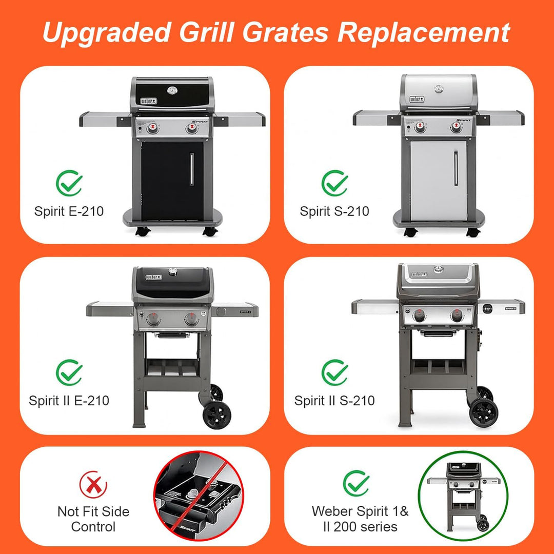 QuliMetal 7637 44,5 cm Gusseisen-Grillplatte und Grillrost als Ersatzteil für Weber Spirit E210 E220