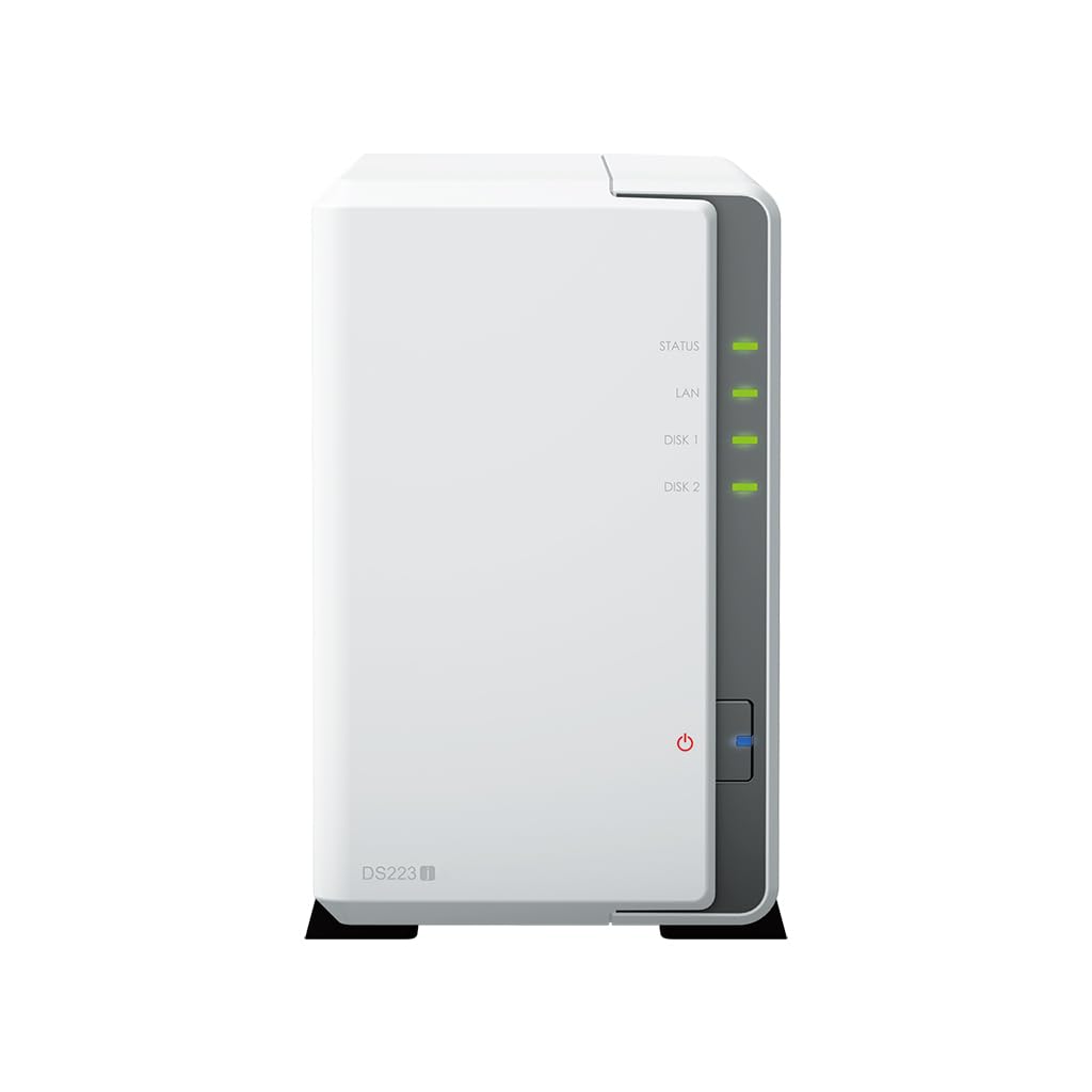 DS223j 2-Bay Diskstation NAS (Realtek RTD1619B 4-Core 1.7 GHz 1GB DDR4 Ram 1xRJ-45 1GbE LAN-Port) 12