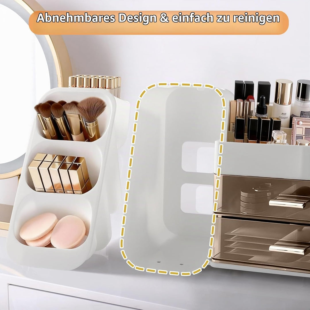Afeeler Make Up Kosmetik Organizer mit Schubladen, Pinsel Organizer, Multifunktion Schminktisch Orga