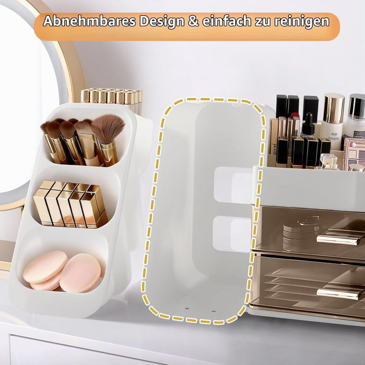 Afeeler Make Up Kosmetik Organizer mit Schubladen, Pinsel Organizer, Multifunktion Schminktisch Orga
