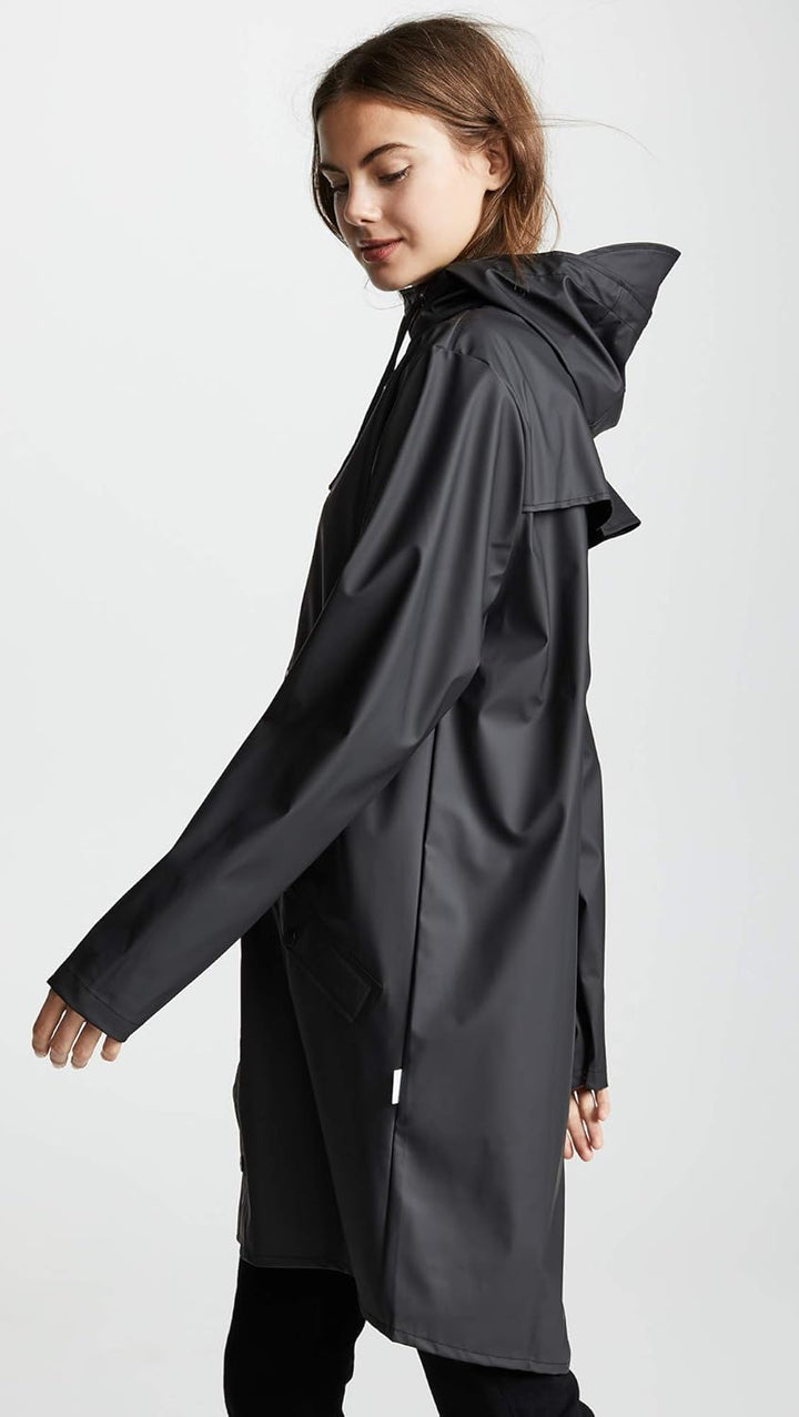 RAINS Herren Long Jacket Regenmantel, Schwarz (Black 01)