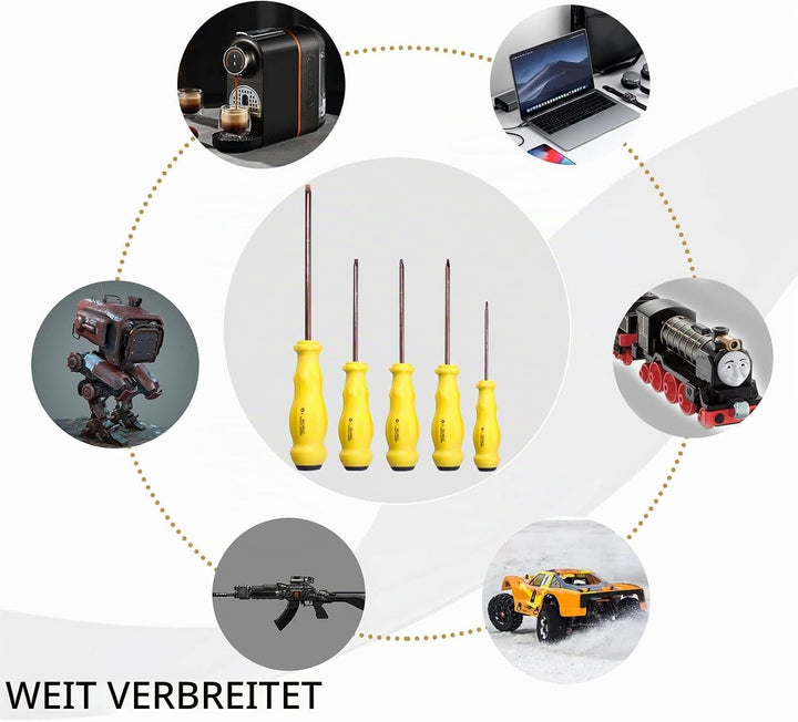 Dreieck-Schraubendreher-Set 4mm 3.5mm 3mm 2.5mm 2mm S2 Dreikant-Schraubendreher Magnetischer Stahl W