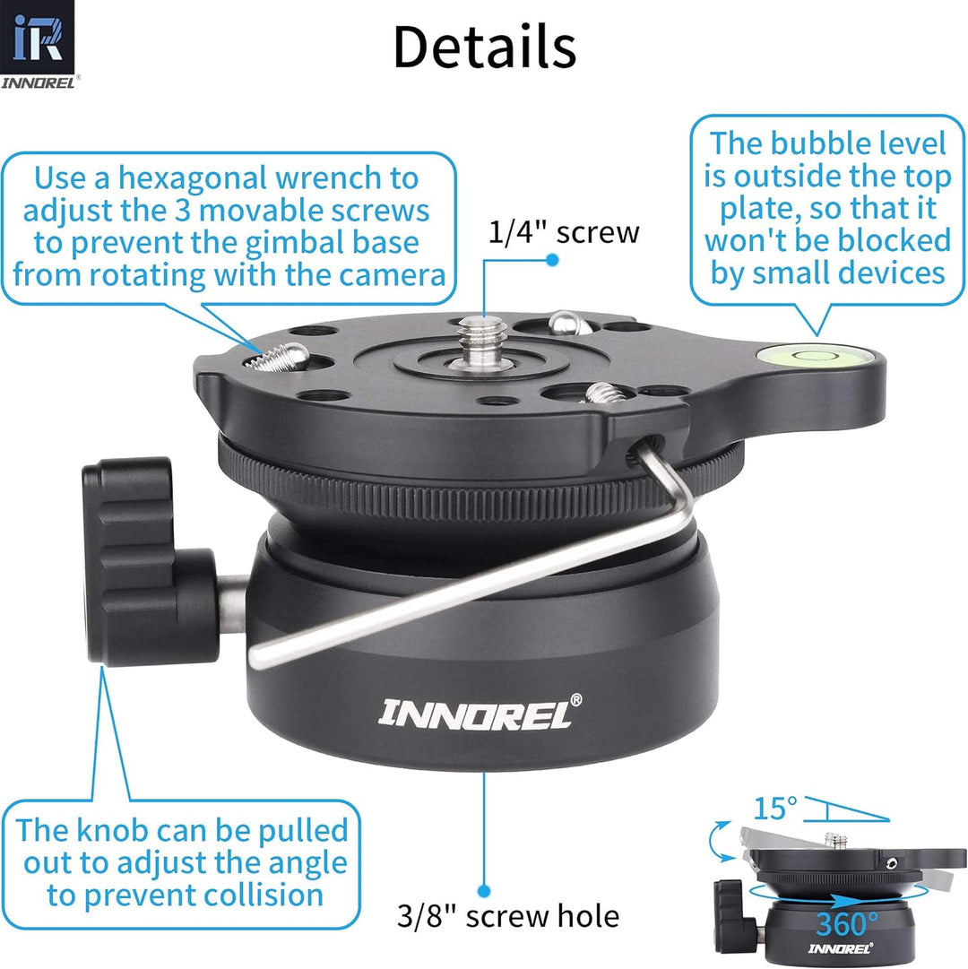 INNOREL Stativ Nivellierbasis, LB60 Nivellier-Basis, Halbkugel mit versetzter Wasserwaage und Wasser
