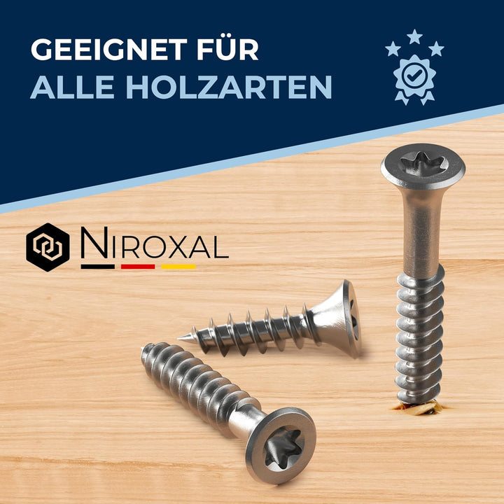 Holzschrauben Torx Schrauben 6x100 Edelstahl V2A rostfrei Spanplattenschrauben für Holz Teilgewinde