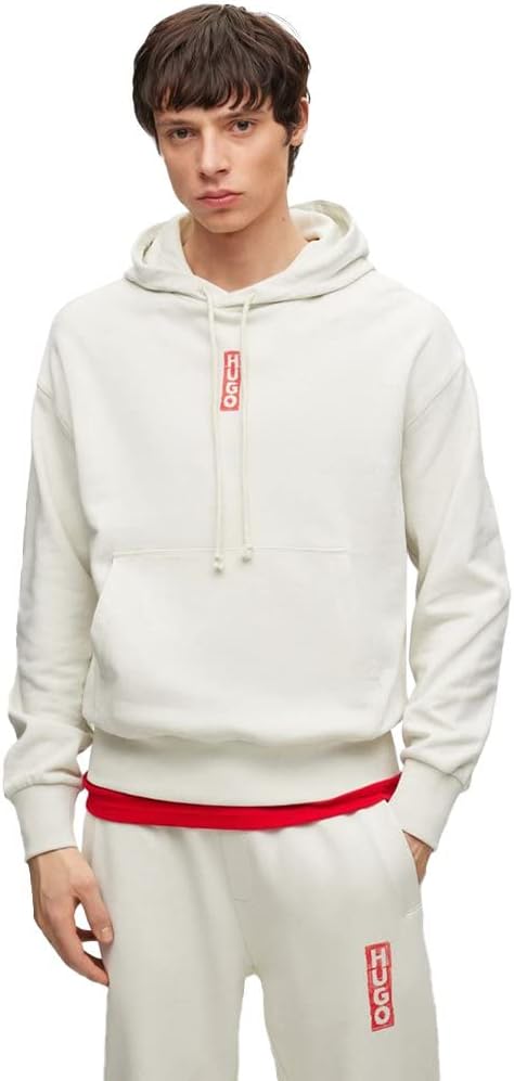HUGO Herren Diushi Relaxed-Fit Hoodie aus Baumwolle mit Marker-Logos, XL Light/Pastel Green333