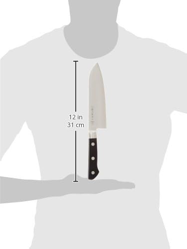 藤次郎 4103 Fujiro DP Kobaltstahl-Legierung mit Sockel Santoku Allzweckmesser, Holz, Kobaltlegierung, S