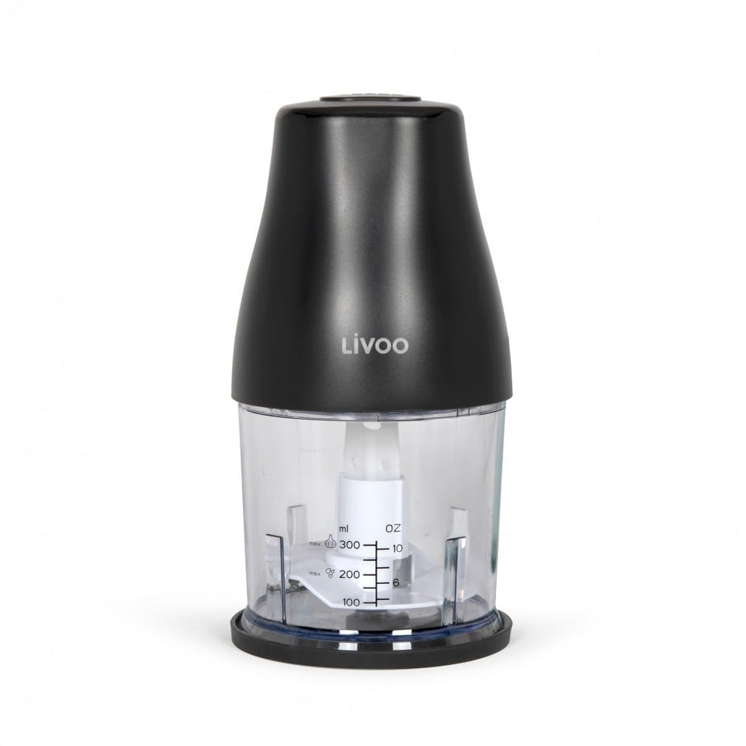 Livoo Zerkleinerer 300 ml DOP244N - 400 W, 1 Geschwindigkeit, Turbo-Funktion, 2-in-1-Basis, Schwarz,