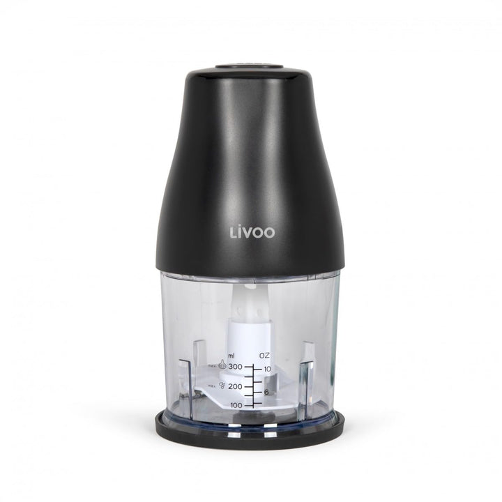 Livoo Zerkleinerer 300 ml DOP244N - 400 W, 1 Geschwindigkeit, Turbo-Funktion, 2-in-1-Basis, Schwarz,