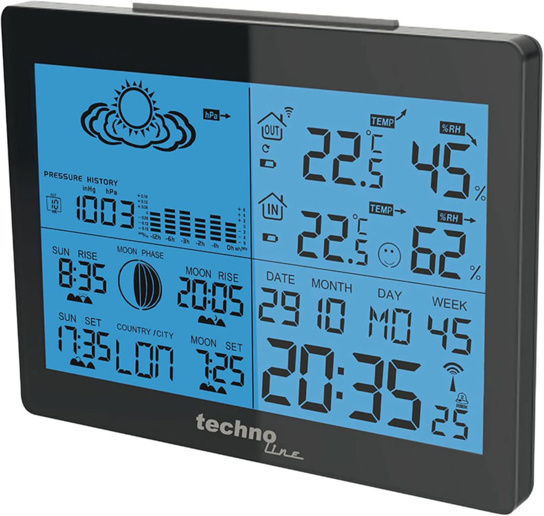 Technoline WS 6760 moderne Wetterstation mit Vorhersage von Wettersituation und Anzeige von Mondphas