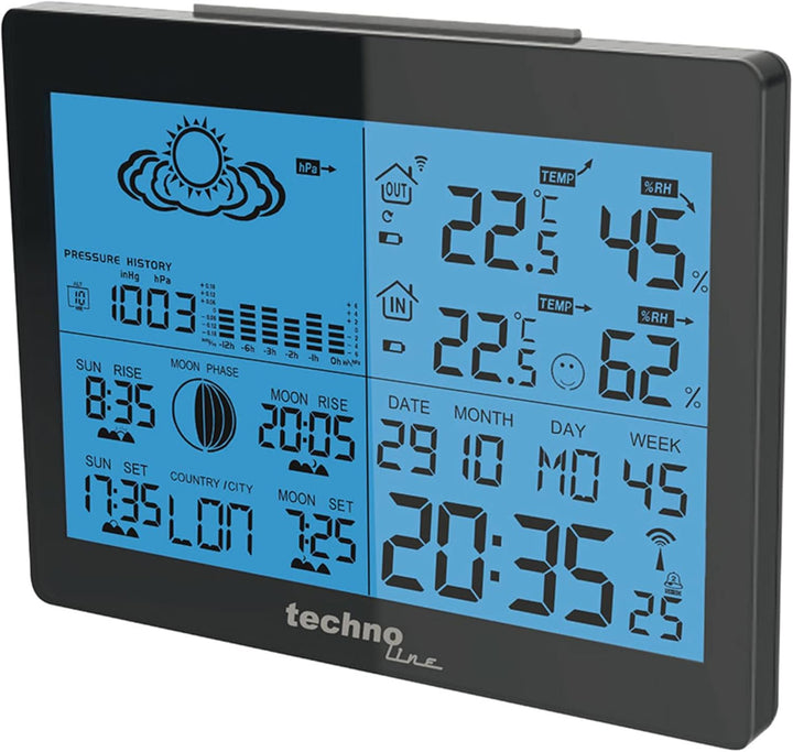Technoline WS 6760 moderne Wetterstation mit Vorhersage von Wettersituation und Anzeige von Mondphas