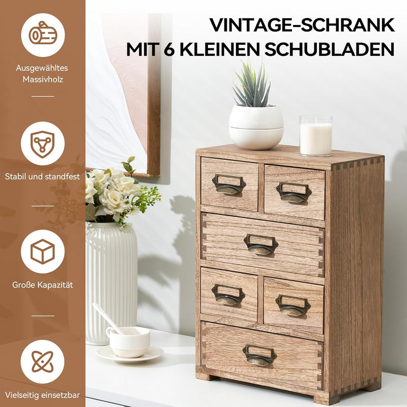 KIRIGEN Schreibtisch Schublade Schrank Storage Organizer 6 Schublade Mini Box mit Label Holder Griff