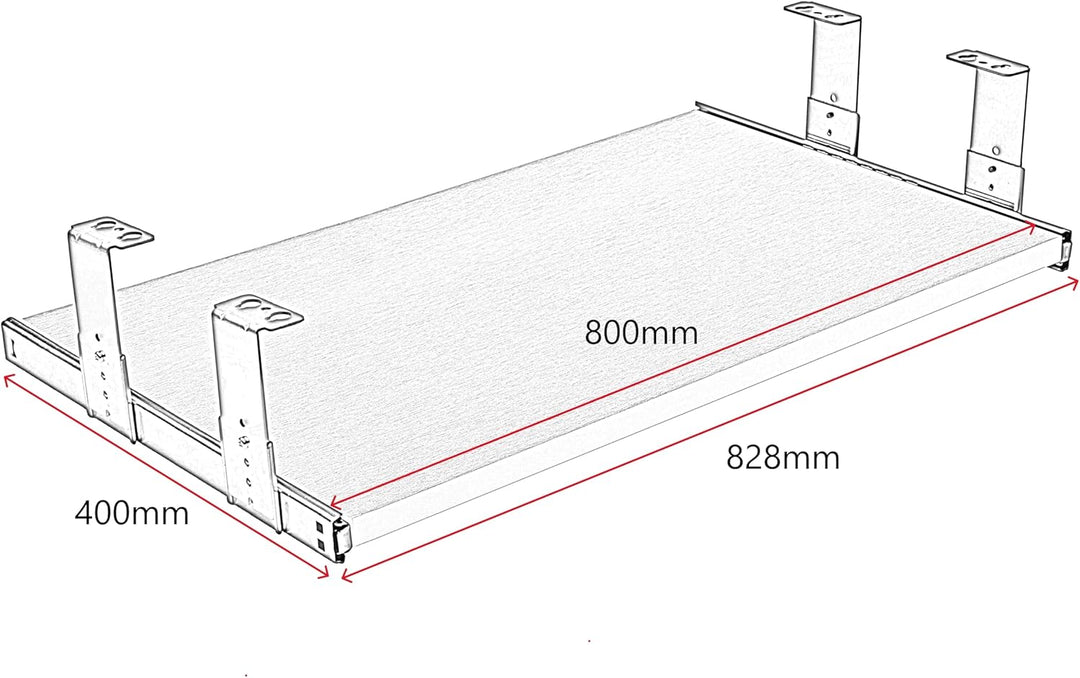 FIX&EASY Tastaturauszug Up&Down-XL Tastaturablage 800X400mm sonoma eiche Dekor Auszugschienen m. Ein