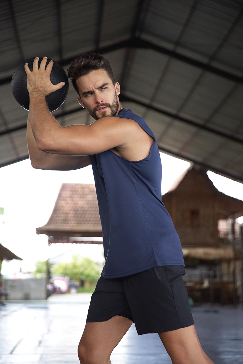 HUAKANG 3/5er Pack Tank Top Herren Ärmelloses Shirt Fitness Achselshirt Unterhemd Schnelltrocknendes