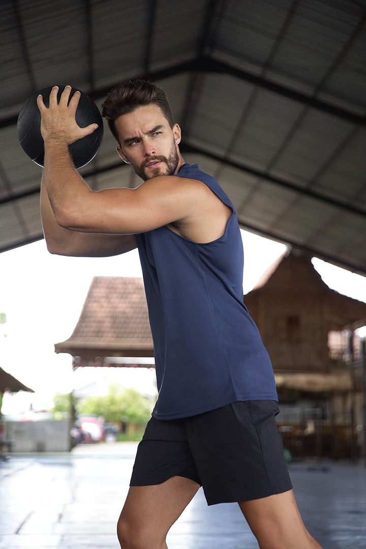 HUAKANG 3/5er Pack Tank Top Herren Ärmelloses Shirt Fitness Achselshirt Unterhemd Schnelltrocknendes